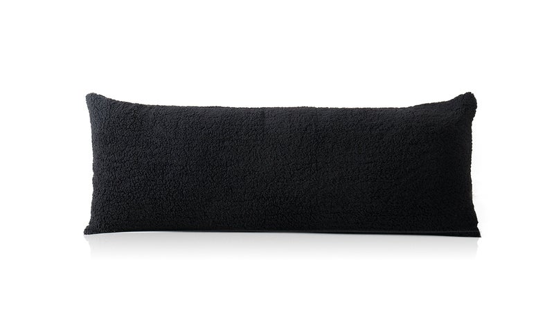 Reafort Ultra Soft Sherpa Body Pillow Cover/Case with Zipper Closure 21"x54" (21"x54" Body Pillow Cover, Black) - Image 2